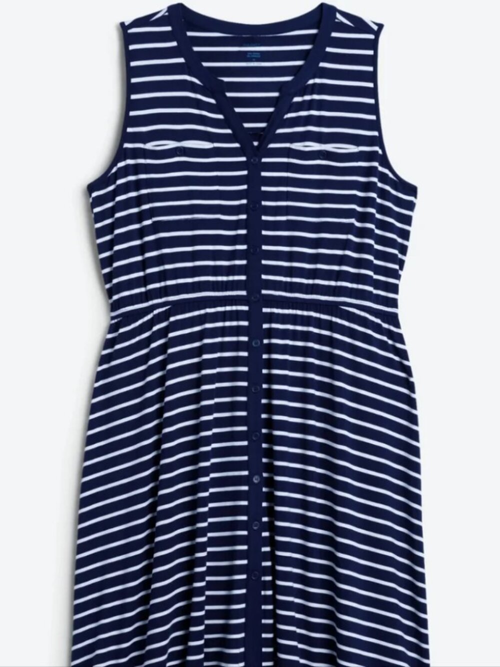Market & Spruce Stitch Fix Navy Blue White Striped Lanky Knit Maxi Dress
